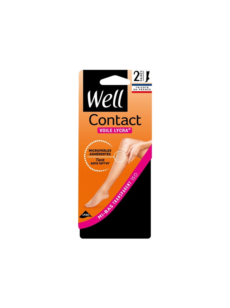 Lot de 2 paires de mi-bas CONTACT Noir - Kiabi