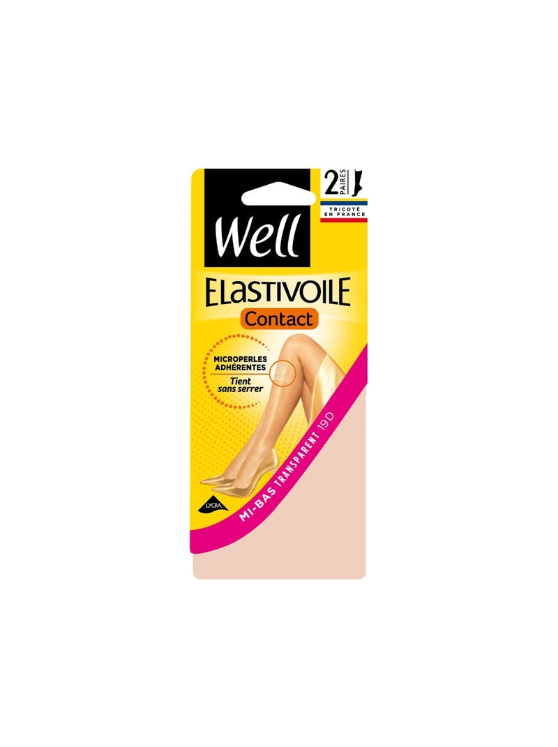 Lot de 2 paires de mi-bas ELASTIVOILE Beige - Kiabi