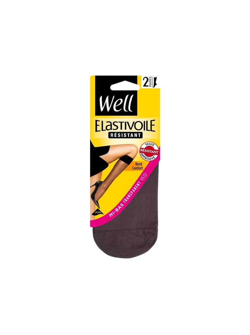 Lot de 2 paires de mi-bas ELASTIVOILE Gris taupe - Kiabi