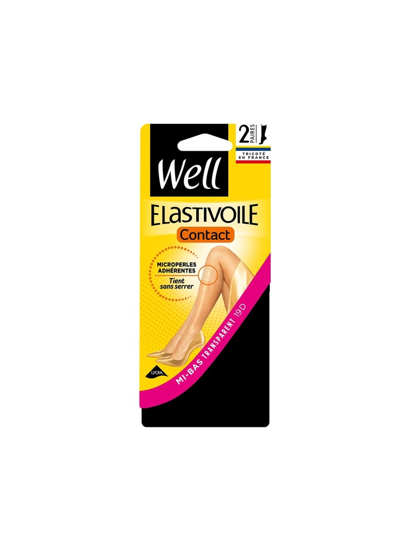 Lot de 2 paires de mi-bas ELASTIVOILE Noir - Kiabi