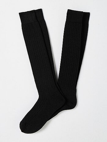 Lot de 2 paires de mi-bas mélange laine Mérinos côte Derby - Damart