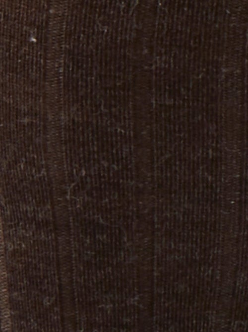 Lot de 2 paires de mi-bas mélange laine Mérinos côte Derby - Damart - Kiabi