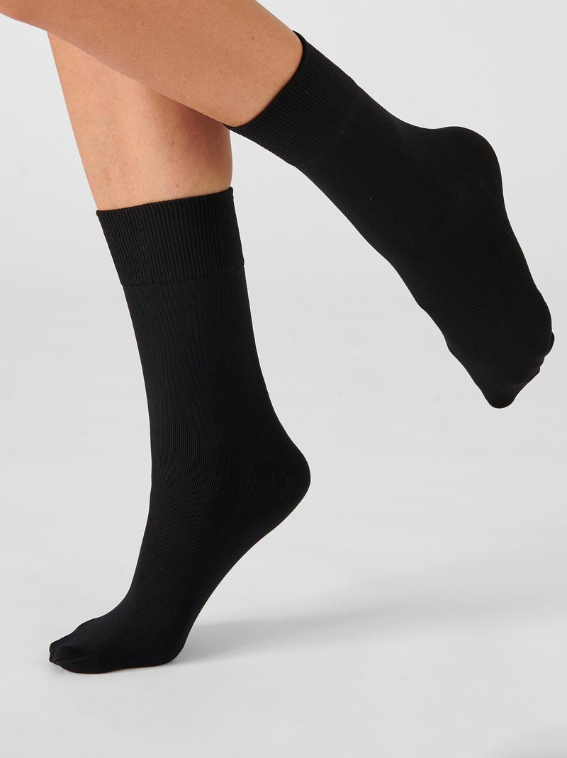Lot de 2 paires de mi-bas Thermolactyl 90D - Damart Noir - Kiabi