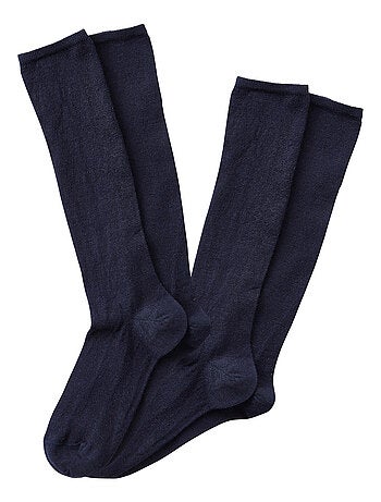 Lot de 2 paires de mi-bas thermolactyl maille laineuse - damart