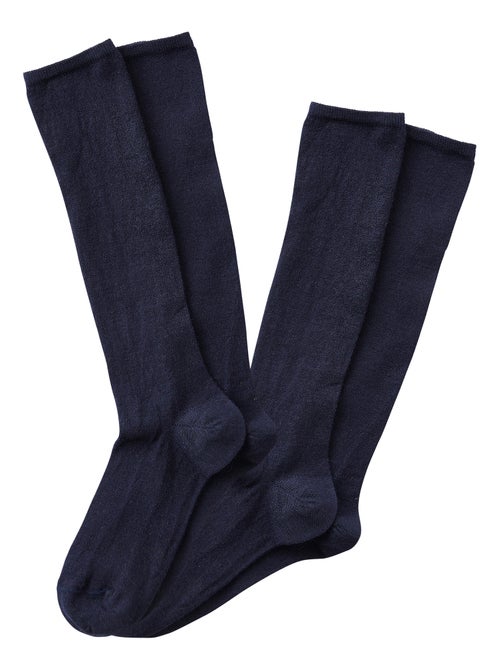 Lot de 2 paires de mi-bas thermolactyl maille laineuse - damart - Kiabi