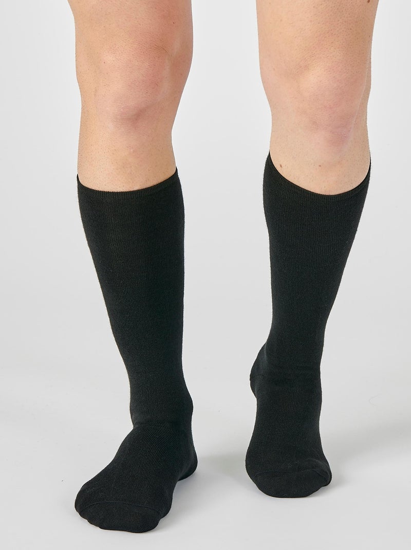 Lot de 2 paires de mi-bas thermolactyl maille laineuse - damart Noir - Kiabi