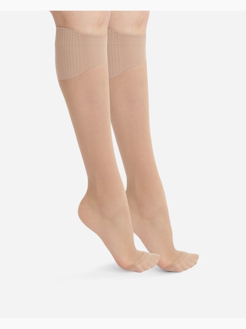 Lot de 2 paires de Mi-Bas Transparent 20D Absolu Flex - Kiabi Lot de 2 paires de Mi-Bas Transparent 20D Absolu Flex - Kiabi