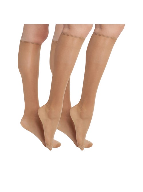Lot de 2 paires de Mi-Bas Voile Brillant Transparent 15D Sublim - Kiabi