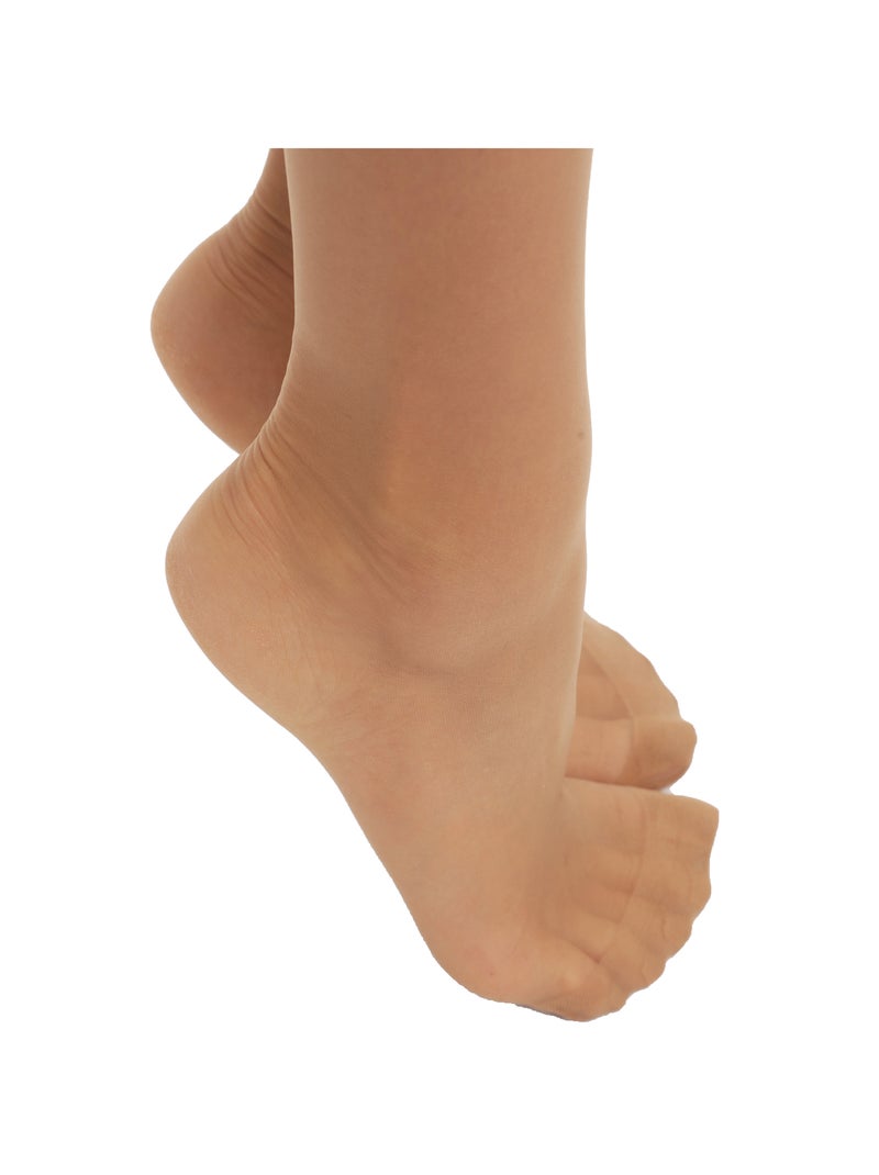 Lot de 2 paires de Mi-Bas Voile Brillant Transparent 15D Sublim Marron caramel - Kiabi