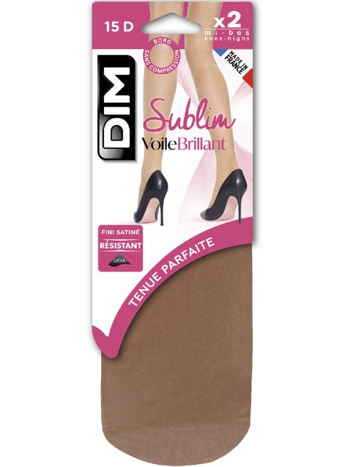 Lot de 2 paires de Mi-Bas Voile Brillant Transparent 15D Sublim - Kiabi Lot de 2 paires de Mi-Bas Voile Brillant Transparent 15D Sublim - Kiabi