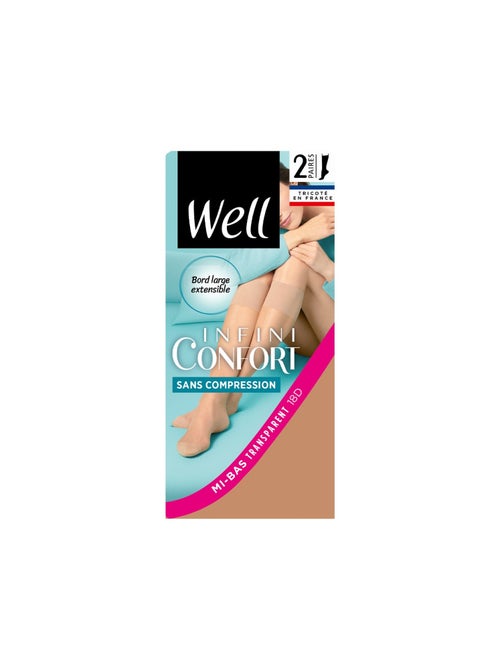 Lot de 2 paires de mi-bas WELL INFINI CONFORT - Kiabi