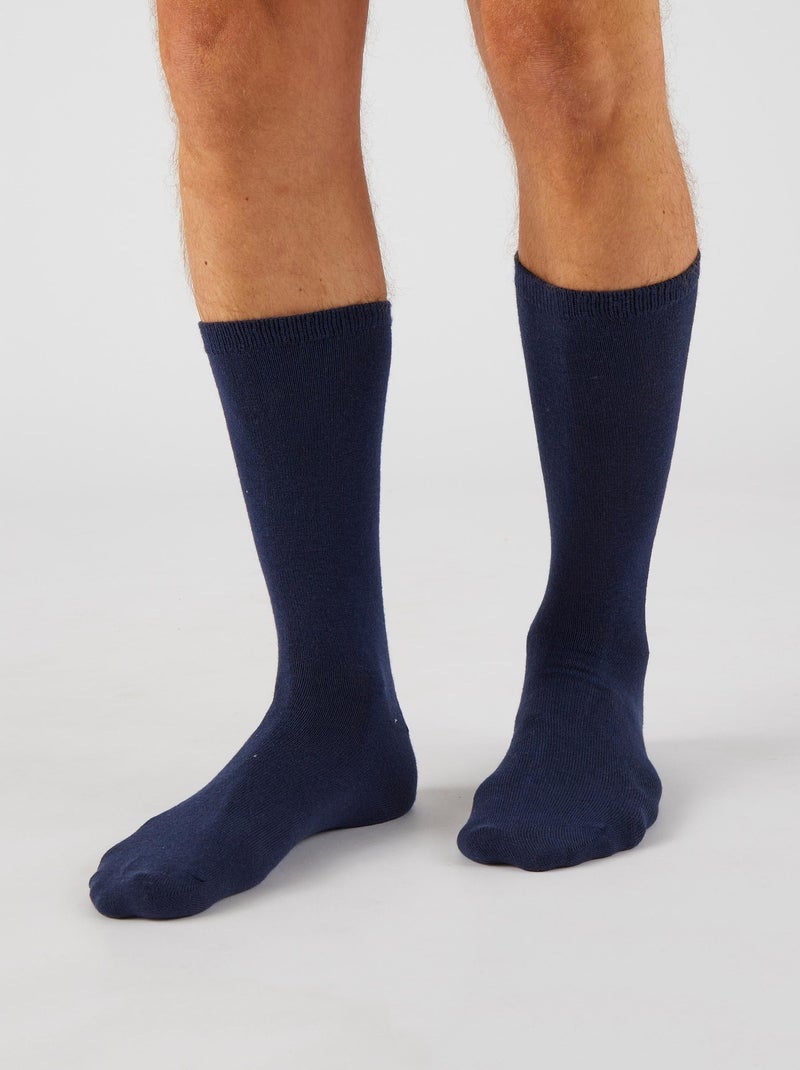Lot de 2 paires de mi-chaussettes avec cachemire - Damart Bleu marine - Kiabi