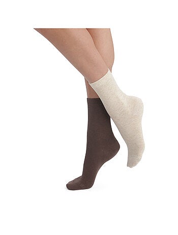 Lot de 2 Paires de Mi-Chaussettes Basique Coton