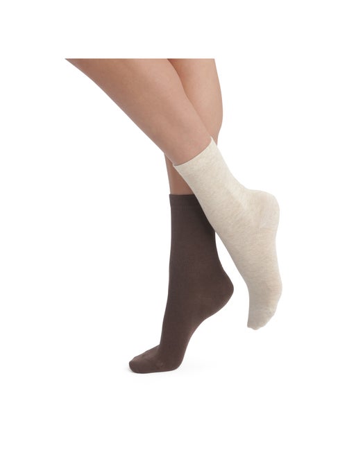 Lot de 2 Paires de Mi-Chaussettes Basique Coton - Kiabi