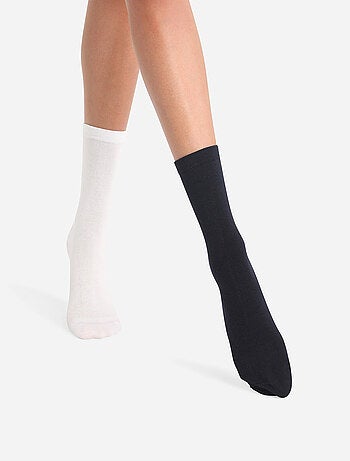 Lot de 2 Paires de Mi-Chaussettes Basique Coton