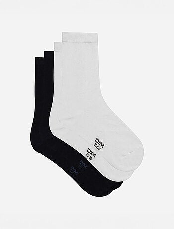 Lot de 2 Paires de Mi-Chaussettes Basique Coton