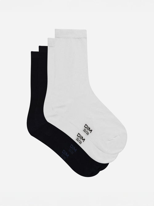 Lot de 2 Paires de Mi-Chaussettes Basique Coton - Kiabi