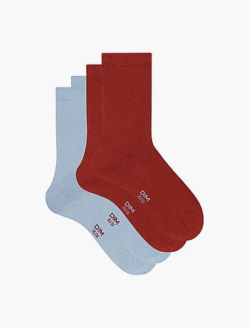 Lot de 2 Paires de Mi-Chaussettes Basique Coton