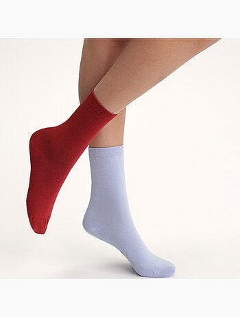 Lot de 2 Paires de Mi-Chaussettes Basique Coton