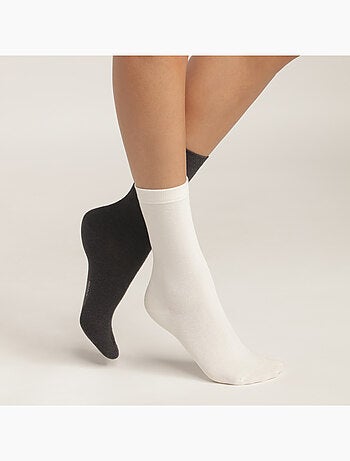 Lot de 2 Paires de Mi-Chaussettes Basique Coton