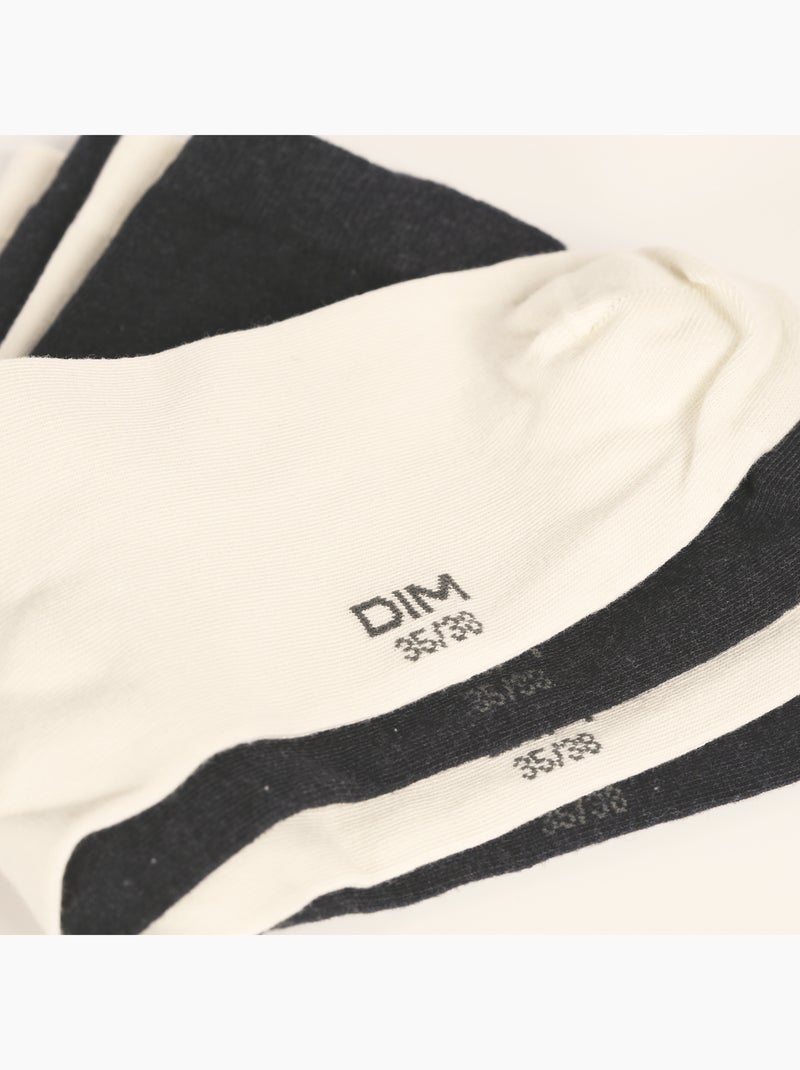 Lot de 2 Paires de Mi-Chaussettes Basique Coton Gris chiné - Kiabi