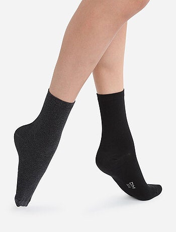 Lot de 2 Paires de Mi-Chaussettes Basique Coton