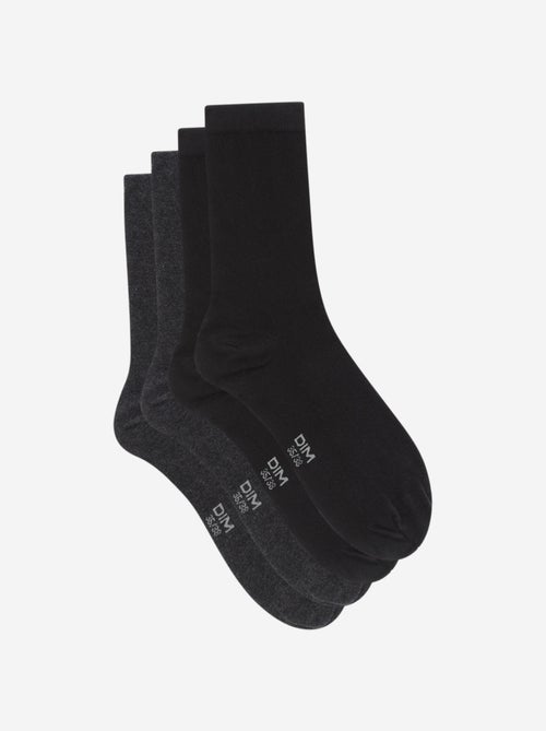 Lot de 2 Paires de Mi-Chaussettes Basique Coton - Kiabi