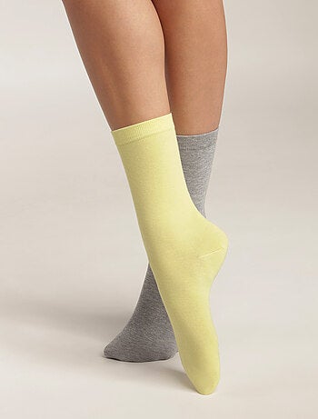 Lot de 2 Paires de Mi-Chaussettes Basique Coton