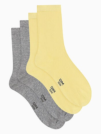 Lot de 2 Paires de Mi-Chaussettes Basique Coton