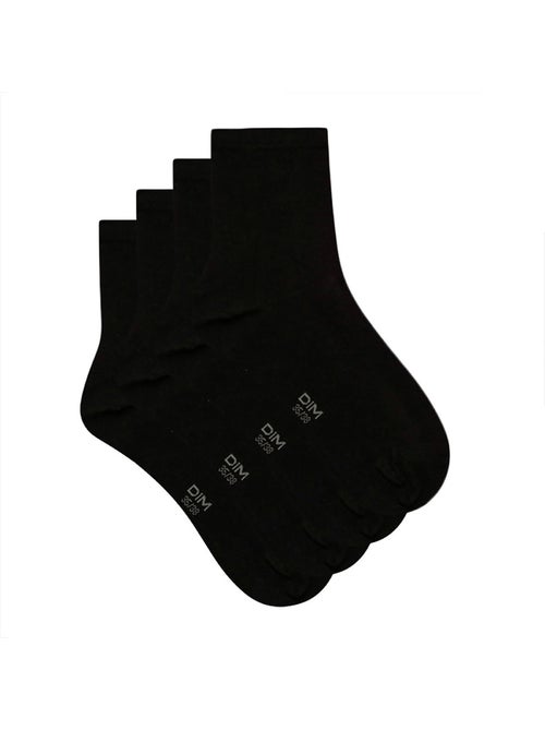 Lot de 2 Paires de Mi-Chaussettes Basique Coton - Kiabi