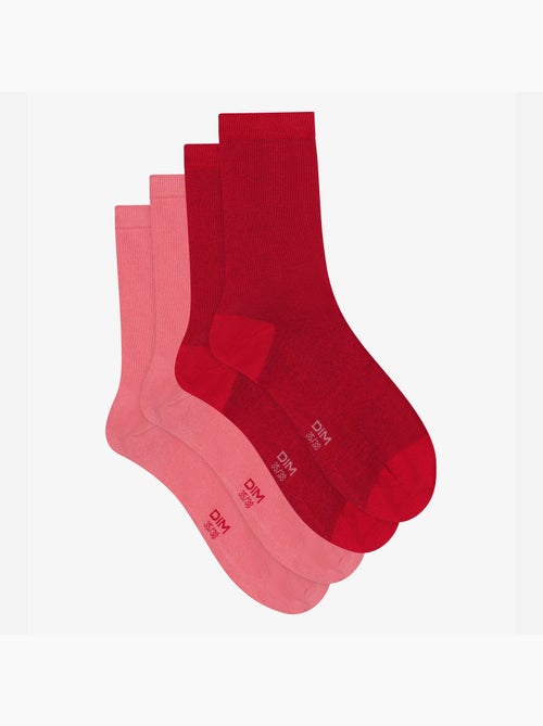 Lot de 2 Paires de Mi-Chaussettes Basique Coton - Kiabi