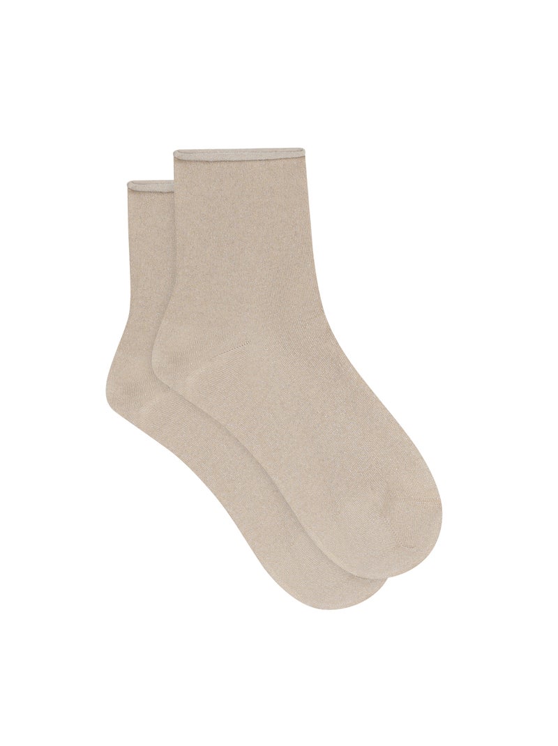 Lot de 2 paires de mi-chaussettes coton Mode Beige clair - Kiabi