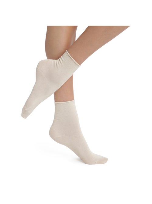 Lot de 2 paires de mi-chaussettes coton Mode - Kiabi