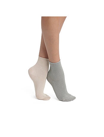 Lot de 2 paires de mi-chaussettes coton Mode