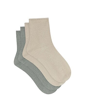 Lot de 2 paires de mi-chaussettes coton Mode