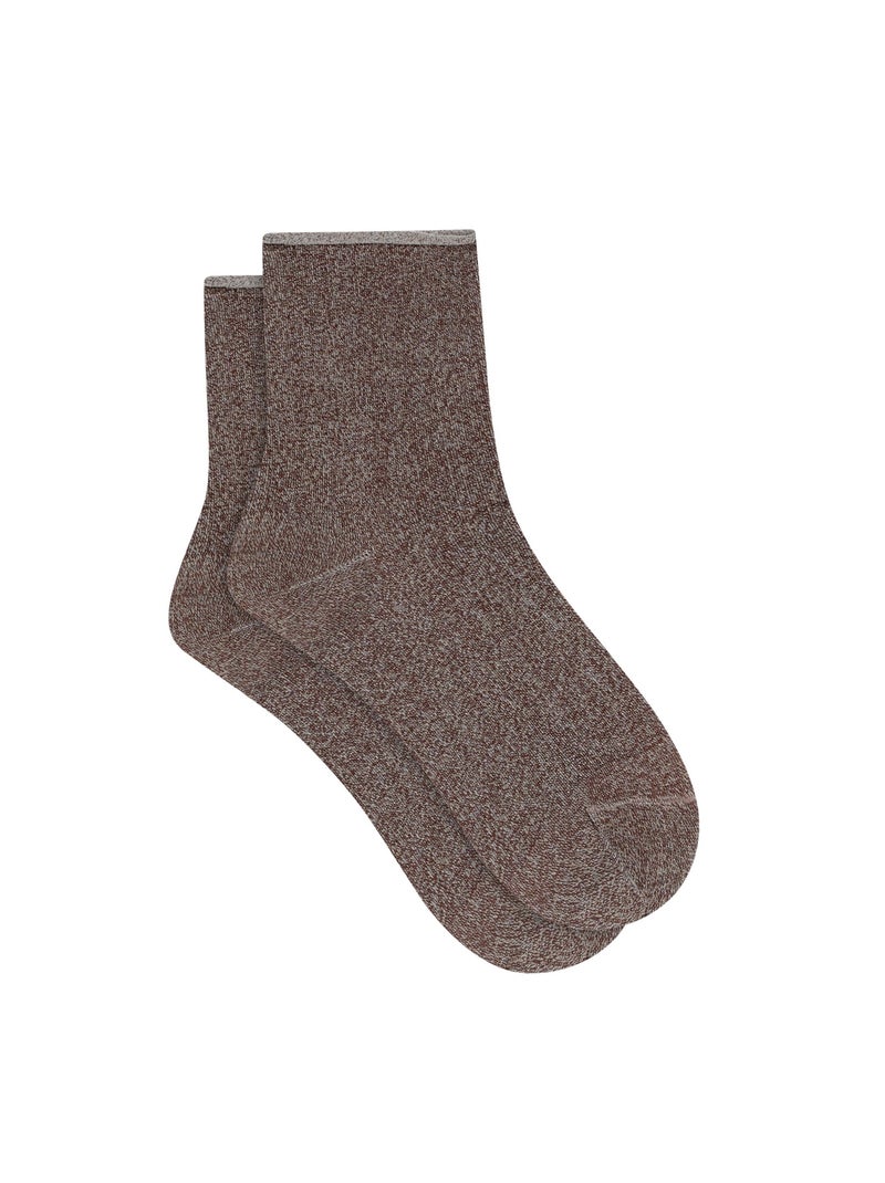 Lot de 2 paires de mi-chaussettes coton Mode Marron - Kiabi