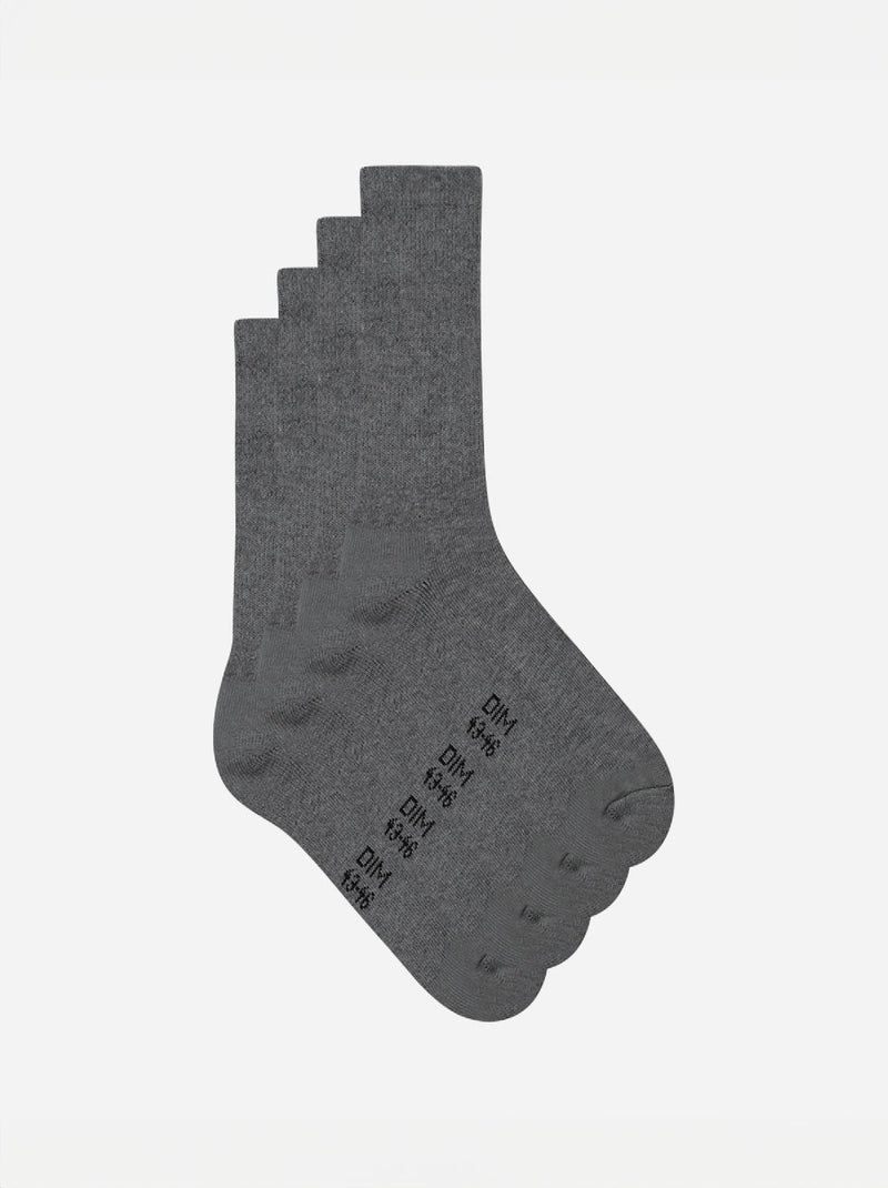 Lot de 2 Paires de Mi-Chaussettes Coton Outdoor Gris - Kiabi