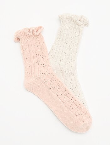 Lot de 2 paires de mi-chaussettes fantaisie