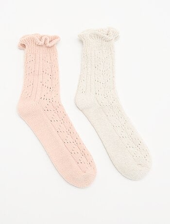 Lot de 2 paires de mi-chaussettes fantaisie