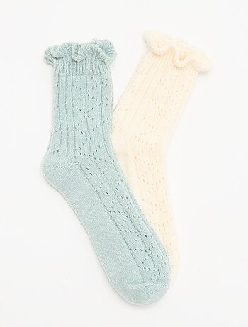 Lot de 2 paires de mi-chaussettes fantaisie