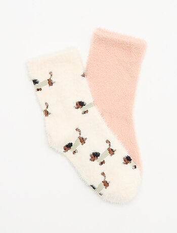 Lot de 2 paires de mi-chaussettes fantaisie
