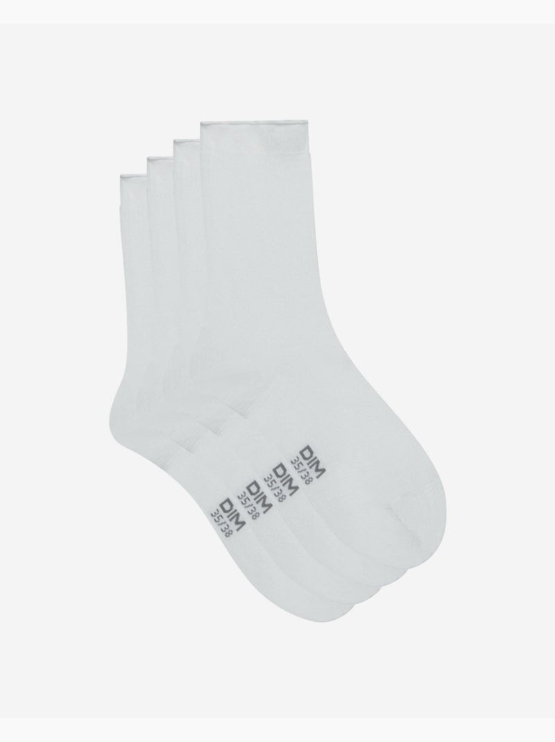 Lot de 2 Paires de Mi-Chaussettes Modal Blanc - Kiabi