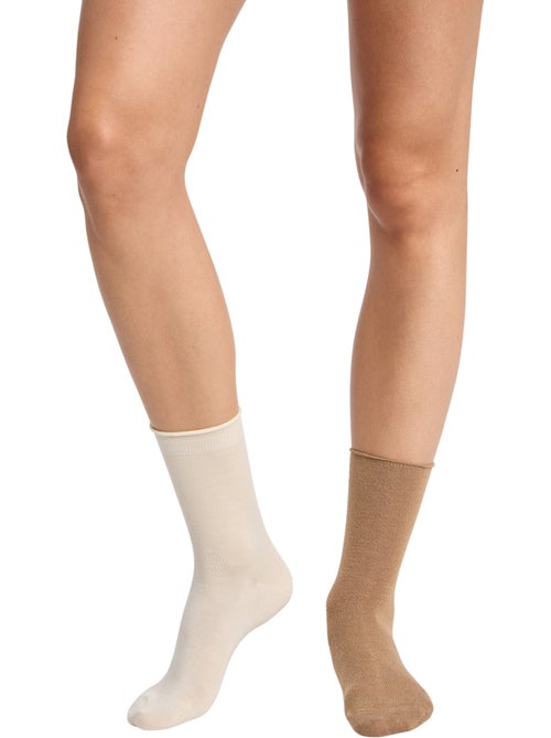Lot de 2 Paires de Mi-Chaussettes Modal - Kiabi Lot de 2 Paires de Mi-Chaussettes Modal - Kiabi