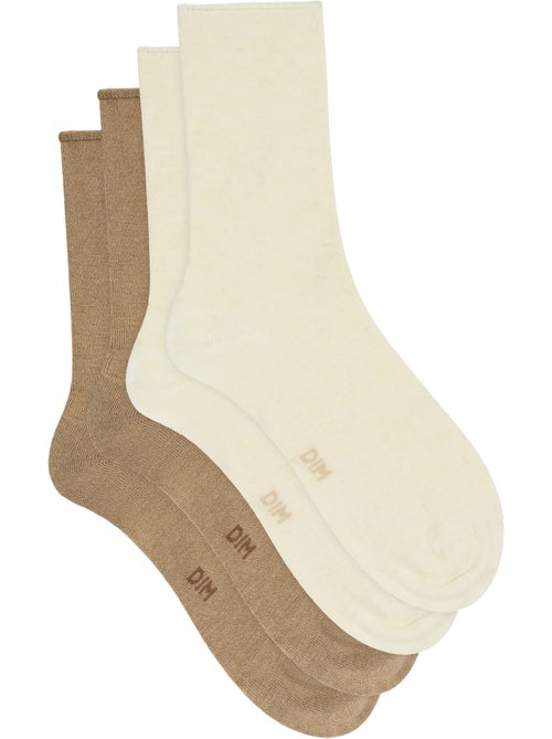 Lot de 2 Paires de Mi-Chaussettes Modal - Kiabi Lot de 2 Paires de Mi-Chaussettes Modal - Kiabi