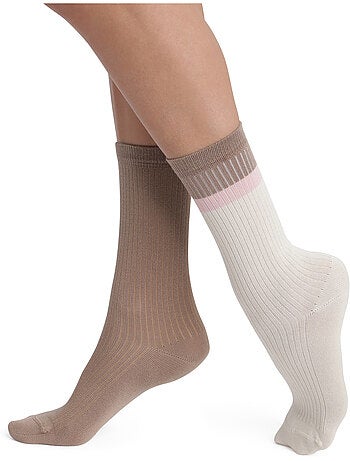 Lot de 2 paires de mi-chaussettes modal fancy