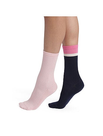 Lot de 2 paires de mi-chaussettes modal fancy