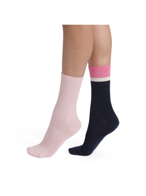 Lot de 2 paires de mi-chaussettes Modal Fancy - Kiabi