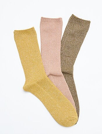 Lot de 2 paires de mi-chaussettes pailletées