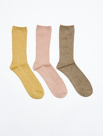 Lot de 2 paires de mi-chaussettes pailletées