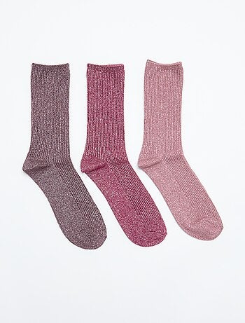 Lot de 2 paires de mi-chaussettes pailletées